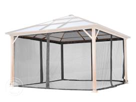 Myggenett (4 deler) for Paviljong Forest Deluxe, loft grey, 4x4 m