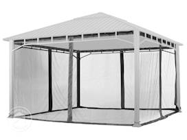Myggenett (4 deler) for Paviljong Sunset Superior, loft grey, 4x4 m