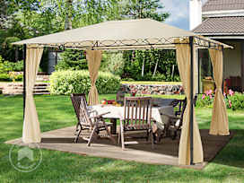 3x4 m paviljong , inkl. 4 sidepaneler champagnefarget