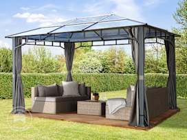 3x4 m paviljong, inkl. 4 sidepaneler loft grey