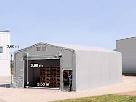 8x10 m telthall, PVC-presenning, grå, uten statikk 8x10 m telthall, PVC-presenning, grå, uten statikk