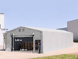 8x12 m telthall, PVC-presenning, grå, uten statikk