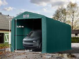 4x8 m garasjetelt, PVC-presenning, mørkegrønn, uten statikk