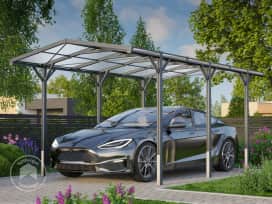 2,85x5,05 m carport, antrasitt