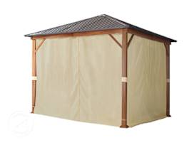 Sidevegger (Sett med 4 deler) for paviljong Forest Superior 3x3 m, champagnefarget
