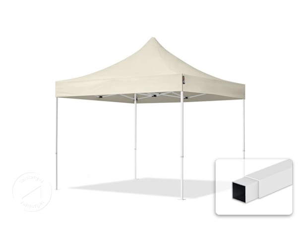 3x3 m stål, pop up partytelt, uden sidepaneler, creme 3x3 m stål, pop up partytelt, uden sidepaneler, creme