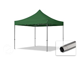 3x3 m stål, pop up partytelt, uden sidepaneler, mørkegrønn 3x3 m stål, pop up partytelt, uden sidepaneler, mørkegrønn