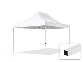 3x4,5 m stål, pop up partytelt, uden sidepaneler, hvit 3x4,5 m stål, pop up partytelt, uden sidepaneler, hvit