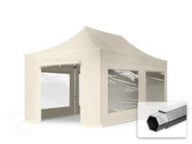 3x6 m aluminium, pop up partytelt, 4 sidepaneler, creme 3x6 m aluminium, pop up partytelt, 4 sidepaneler, creme