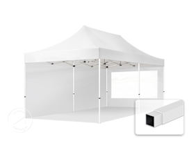 3x6 m stål, pop up partytelt, 2 sidepaneler, hvit 3x6 m stål, pop up partytelt, 2 sidepaneler, hvit