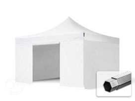 4x4 m aluminium, pop up partytelt, 4 sidepaneler, hvit 4x4 m aluminium, pop up partytelt, 4 sidepaneler, hvit