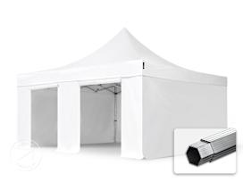 5x5 m aluminium, pop up partytelt, 4 sidepaneler, hvit 5x5 m aluminium, pop up partytelt, 4 sidepaneler, hvit