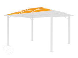 Erstatningstakplater for paviljong Moonlight Deluxe 3x3,65 m, antrasitt