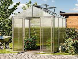 222x222 cm drivhus, 10 mm polykarbonatplater