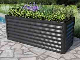 150x60x60 cm plantekasse, stål, antrasitt