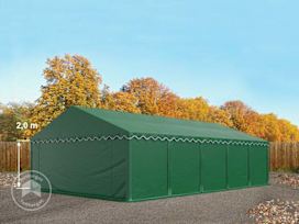 5x10 m lagertelt, PVC-presenning, mørkegrønn 5x10 m lagertelt, PVC-presenning, mørkegrønn