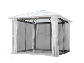 Myggenett (4 deler) for Paviljong Moonlight Deluxe, grå, 3x3 m