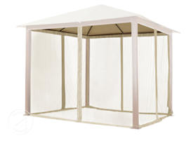 Myggenett (4 deler) for paviljong Forest Premium, champagnefarget, 3x3 m