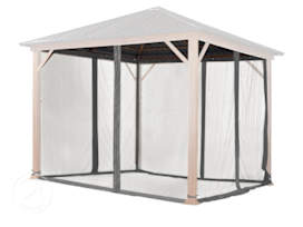 Myggenett (4 deler) for paviljong Forest Superior, loft grey, 3x3 m