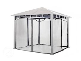 Myggenett (4 deler) for paviljong Sunset Deluxe, loft grey, 3x3 m