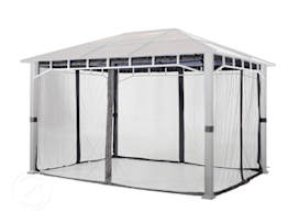 Myggenett (4 deler) for paviljong Sunset Deluxe, loft grey, 3x4 m