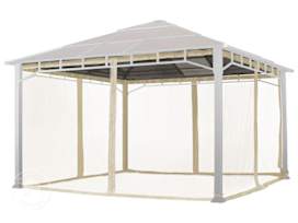 Myggenett (4 deler) for paviljong Sunset Deluxe, champagnefarget, 4x4 m