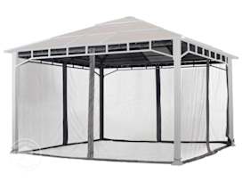 Myggenett (4 deler) for paviljong Sunset Deluxe, loft grey, 4x4 m