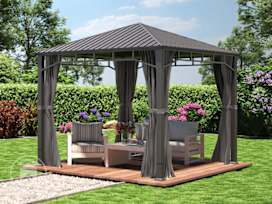 3x3 m paviljong , inkl 4 sidepaneler loft grey