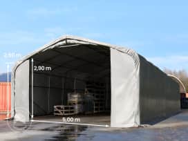 7x21 m telthall, PVC-presenning, grå, uten statikk