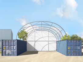 Bakvegg for containertelt 8 m bredde