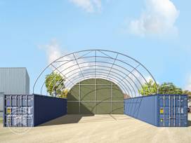 Bakvegg for containertelt 10 m bredde