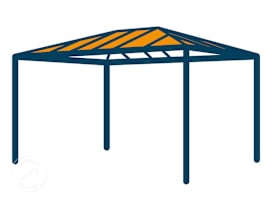 Erstatningstakplater for paviljong Luma Deluxe 3x4 m, antrasitt