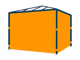 Sidevegger (Sett med 4 deler) for paviljong Luma Deluxe 3x3, i fargen loft grey