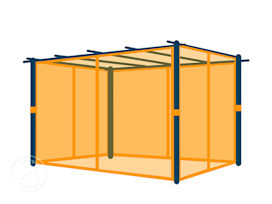 Myggenett (4 deler) for pergola Classic, stone, 3x4 m