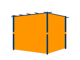 Sidevegger (Sett med 4 deler) for pergola Classic 3x3, i fargen stone