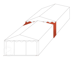 Forbindelsesrenne 3 m XXL PVC hvit partytelt 2 m, hvit