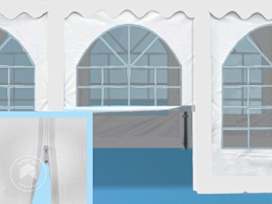 Sidevegg 2x2 m PVC hvit med glidelås