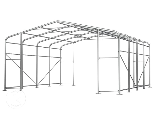 Tenda agricola 6x6m, verde scuro, Telo in PVC, fissaggio per terreno 