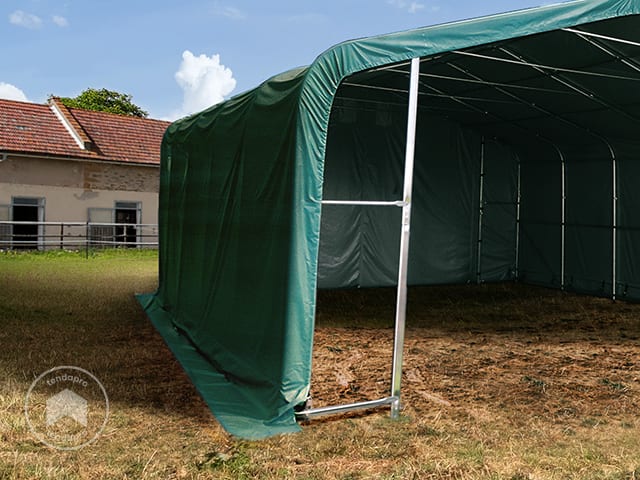 Tenda agricola 6x6m, verde scuro, Telo in PVC, fissaggio per terreno 