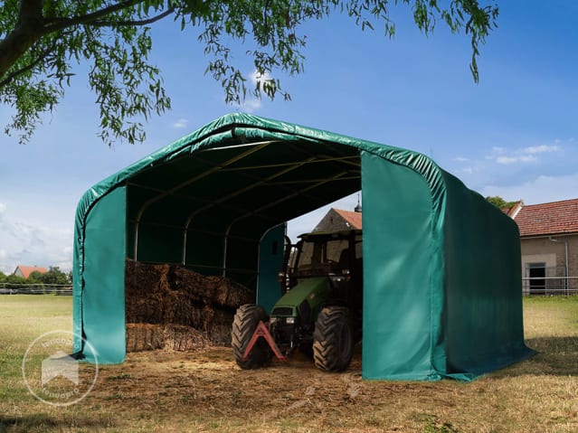 Tenda agricola 6x6m, verde scuro, Telo in PVC, fissaggio per