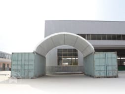 Copertura container 10x12m, PVC 720 ignifugo bianco