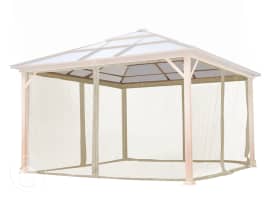 Zanzariere (4 pz.) per gazebo da giardino Forest Deluxe, crema, 4x4 m