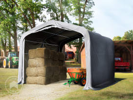 Tenda da pascolo 4x4m, grigio, Telo in PVC, fissaggio per terreno