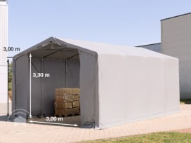 5x8 m tendostruttura, altezza 3,0m porta a cerniera, PVC 850, grigio, senza statica 5x8 m tendostruttura, altezza 3,0m porta a cerniera, PVC 850, grigio, senza statica
