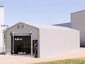6x16 m tendostruttura, altezza 3,0m porta a pacchetto, PVC 850, grigio, senza statica 6x16 m tendostruttura, altezza 3,0m porta a pacchetto, PVC 850, grigio, senza statica
