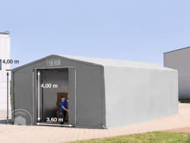 8x12 m tendostruttura, altezza 4,0m porta scorrevole, PVC 850, grigio, senza statica 8x12 m tendostruttura, altezza 4,0m porta scorrevole, PVC 850, grigio, senza statica