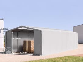 8x16 m tendostruttura, altezza 4,0m porta a cerniera e lucernari, PRIMEtex 2300, grigio, senza statica 8x16 m tendostruttura, altezza 4,0m porta a cerniera e lucernari, PRIMEtex 2300, grigio, senza statica
