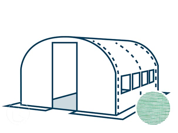 Copertura di ricambio per serra tunnel PREMIUM nelle dimensioni 3 x 4 m, verde