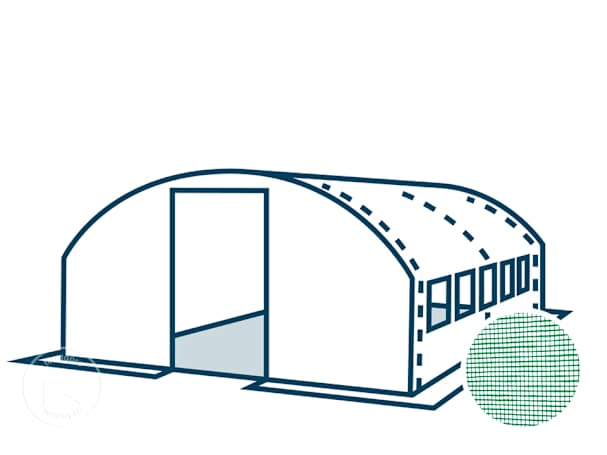 Copertura di ricambio per serra tunnel PREMIUM nelle dimensioni 4 x 6 m, verde