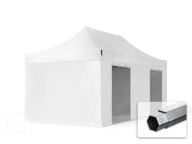 3x6m gazebo pieghevole PVC con laterali, PROFESSIONAL alluminio, bianco 3x6m gazebo pieghevole PVC con laterali, PROFESSIONAL alluminio, bianco